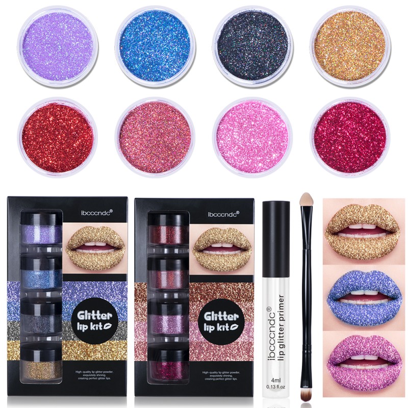 Lip Glitter Kit Manufacturer - 4 Colors High Pigmented Powder
