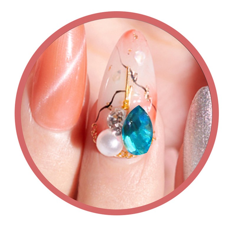 Nail Art Decals Set Factory - Best Sale 6 Designs Diamond Jewelry 3D 12 Grid Mix Rhinestone