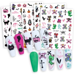 Halloween Nail Stickers Supplier - 5D 12 Style Designer 3D Luxury Decals Wholesale
