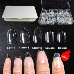 Nail Tips Manufacturer - New Arrival XS XXS Short Coffin Almond Full Cover Matt Tips