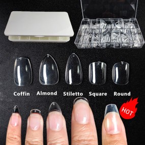Nail Tips Manufacturer - New Arrival XS XXS Short Coffin Almond Full Cover Matt Tips
