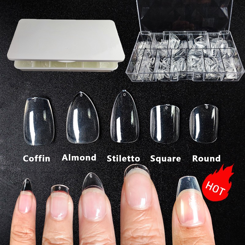 Nail Tips Manufacturer - New Arrival XS XXS Short Coffin Almond Full Cover Matt Tips