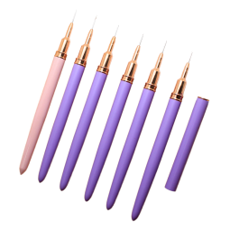 Professional Nail Brush Manufacturer - Customized Logo Purple Nylon Metal Handle for Beauty Use