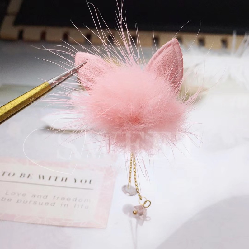 3D Mink Ball Nail Decoration Manufacturer - Newest Fashion Colorful Hat Shape with Rabbit
