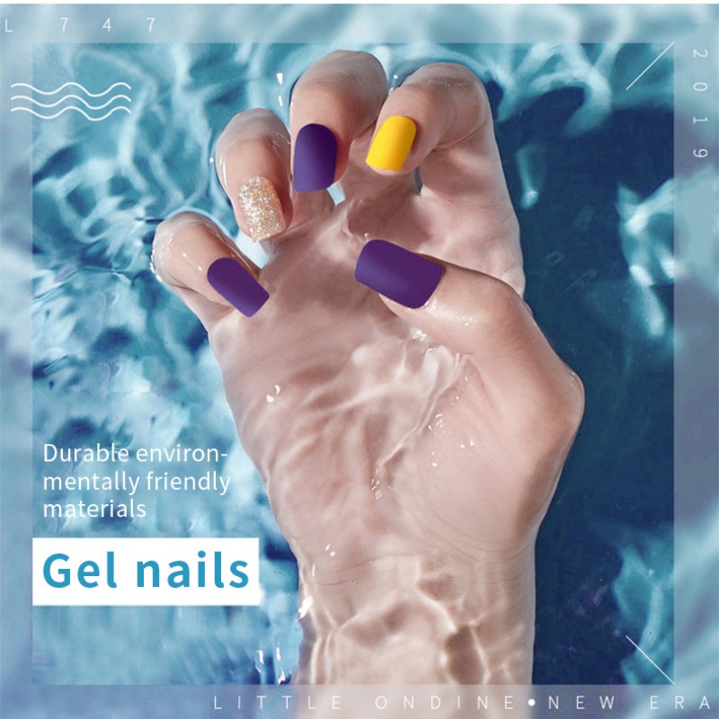 Nail Wraps Manufacturer - Custom Non-Toxic Glitter Semi Cured Gel Sticker Need Dry Lamp