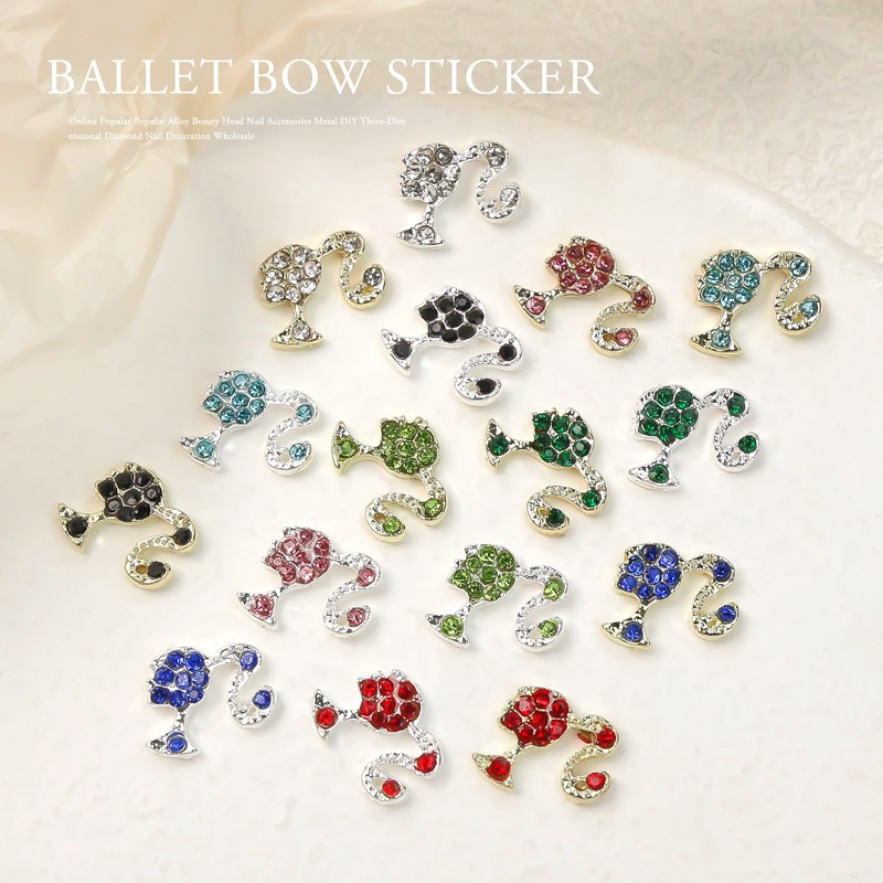 Luxury Nail Charms Manufacturer - High Quality 3D Bling Zircon Metal Head Designer Bulk