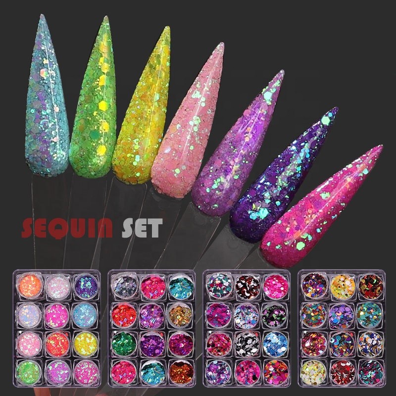 Holographic Nail Stickers Factory - New 5D Hot Stamping Ultra-thin Hollow Glitter Sequins