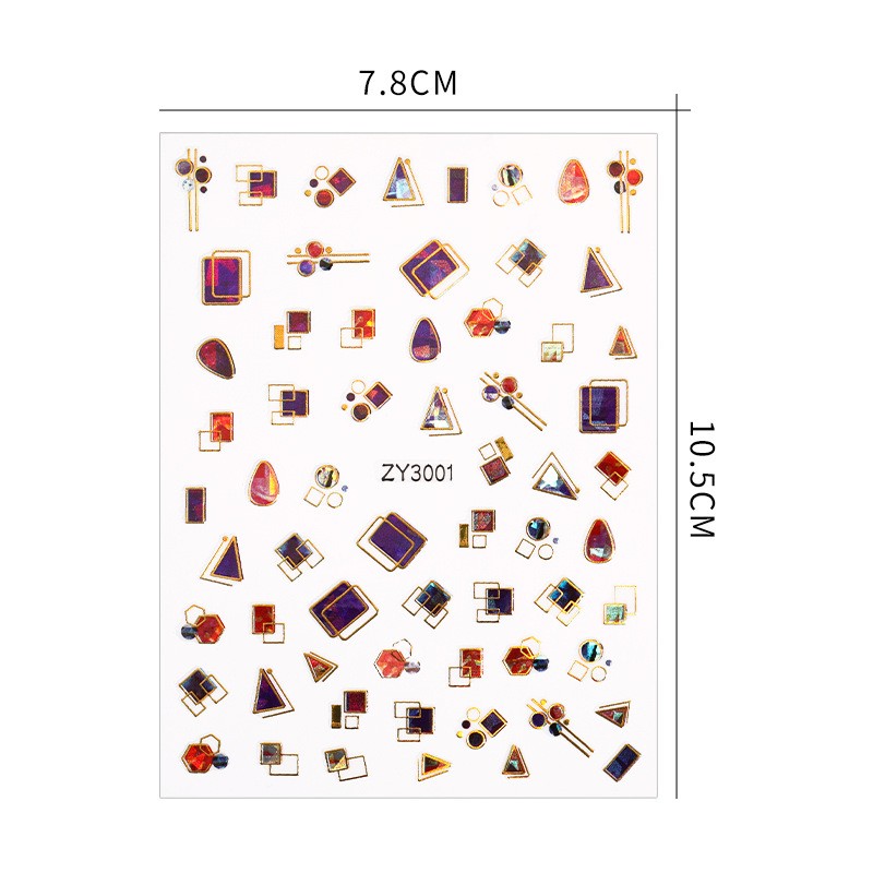 3D Space Nail Sticker Manufacturer - Art Design Laser Long Lasting Star Moon Pattern Polish