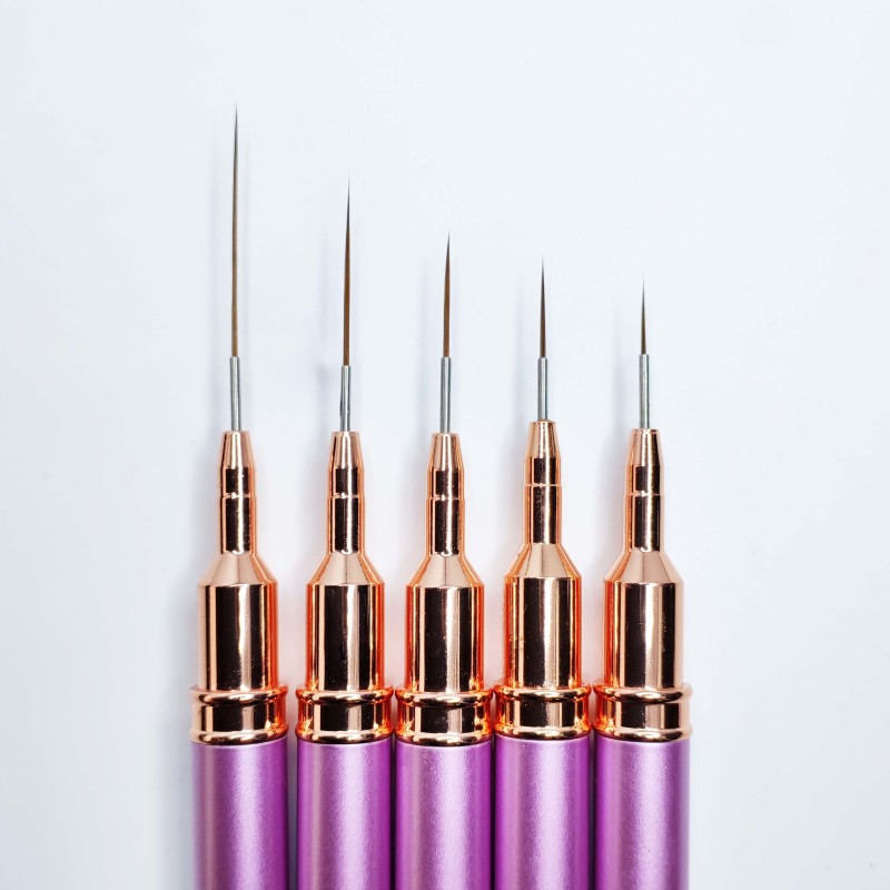 Nail Art Liner Brush Supplier - Green UV Gel Painting Brushes Customized Logo Long Fine Designs