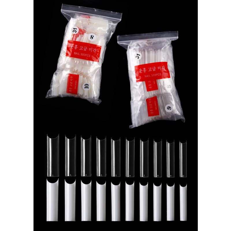 French Nail Tips Manufacturer - Hot Sell Water Pipe C Curve Press on Nail Tips for Manicure