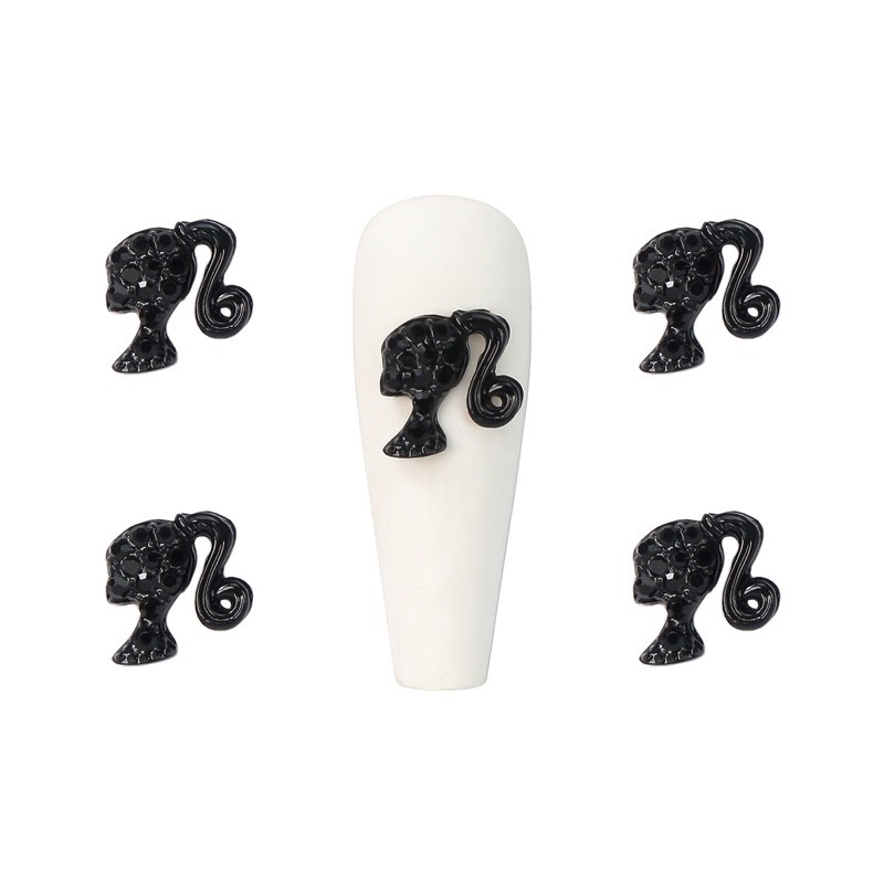 3D Metal Nail Charms Supplier - Luxury Logo Designer with Beauty Girl Head Resin Supplies