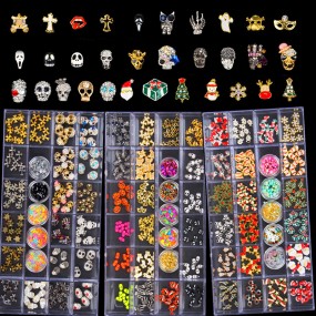 3D Nail Decoration Supplier - High Quality Skull Rhinestone Diamond Stickers Metal Crystal