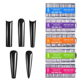 Press-On Nail Tips Factory - Wholesale 240pcs French Style Full Cover Soft Gel for Finger