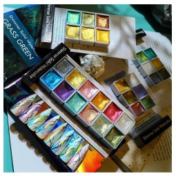 Aurora Nail Powder Manufacturer - New Fashion Solid Shining Non Toxic Pearl Pigment Set