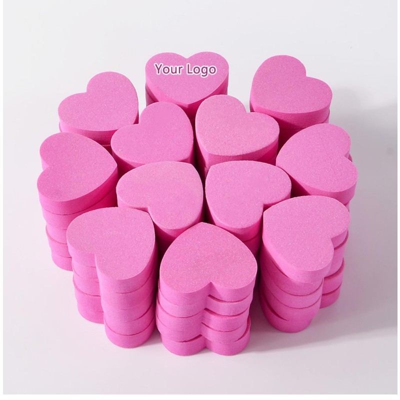 Mini Nail File Factory - Pink Heart Shape 100/180 Double Sided Custom Logo Manicure Tool