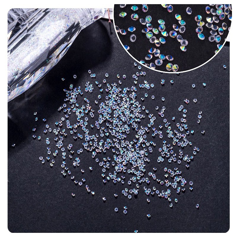 Crystal Nail Decals Factory - Pixie Dust Beads 3D Diamond Jewelry Round Shape Bottle