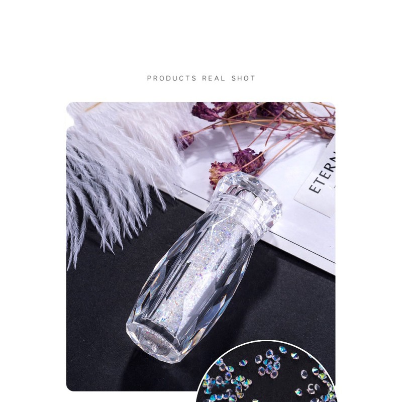 Crystal Nail Decals Factory - Pixie Dust Beads 3D Diamond Jewelry Round Shape Bottle