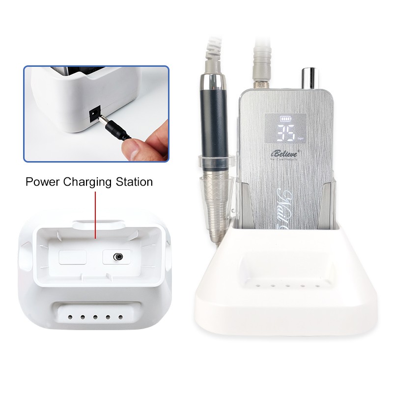 Electric Nail Drill Machine Manufacturer - 35000rpm Brushless Cordless Rechargeable with Charging Base