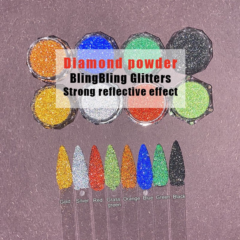 Disco Nail Powder Supplier - New Hot Super Glitter Colorful Flash Effect Acrylic Powder
