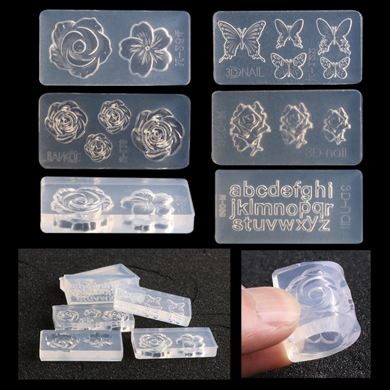 Silicone Nail Mold Supplier - Mini 3d Bow and Angle Wings Pattern Mold for Diy Nail Art