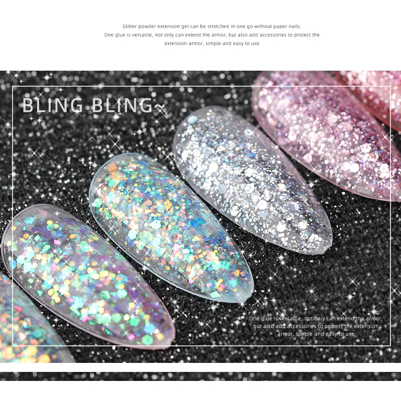 Acrylic Nail Gel Supplier - 2022 Hot Sale Professional Quick Liquid Crystal Super Glitter