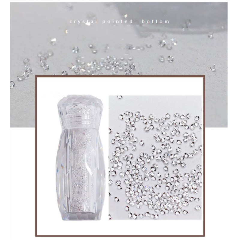 Crystal Nail Decals Factory - Pixie Dust Beads 3D Diamond Jewelry Round Shape Bottle