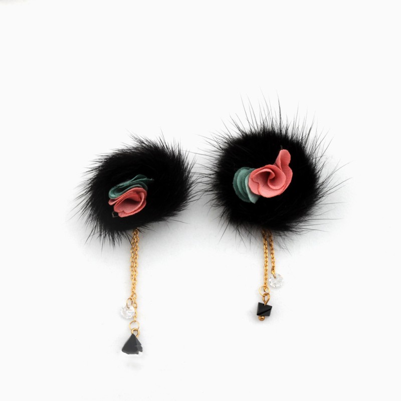 3D Mink Ball Nail Decoration Manufacturer - Newest Fashion Colorful Hat Shape with Rabbit