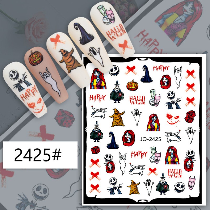 Halloween Nail Stickers Supplier - 5D 12 Style Designer 3D Luxury Decals Wholesale