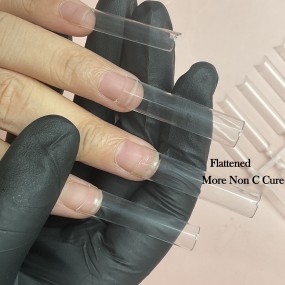 Nail Tips Supplier - 4.45CM Long Flattened French 500Pcs Non C Curve Square Nail Tips