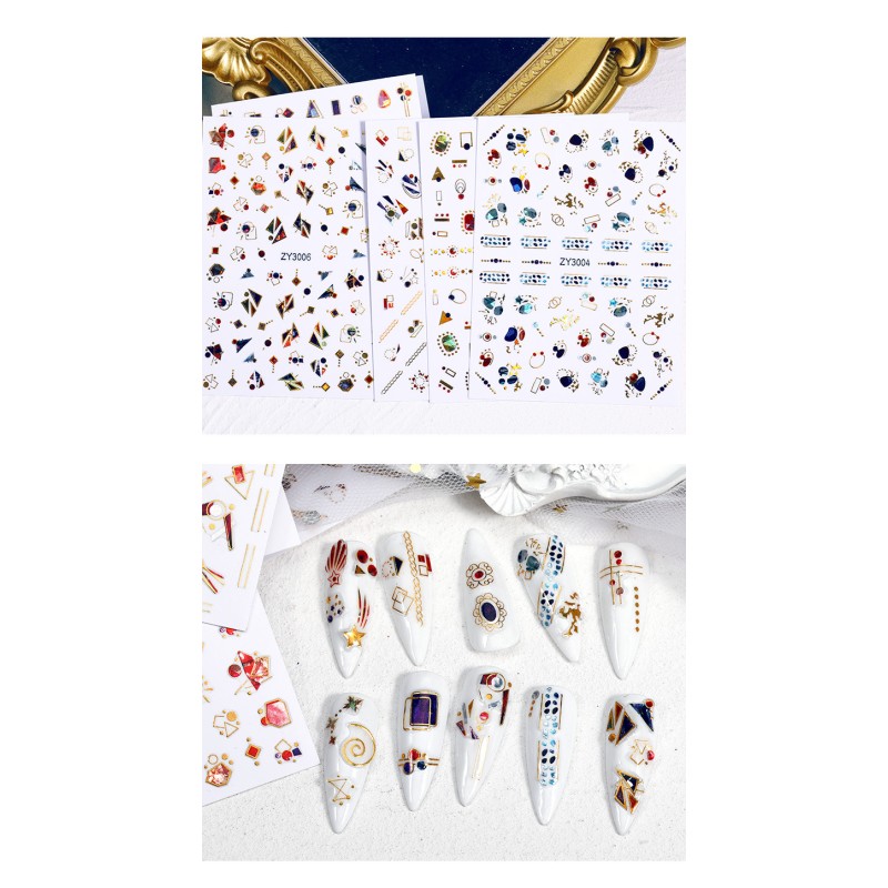 3D Space Nail Sticker Manufacturer - Art Design Laser Long Lasting Star Moon Pattern Polish