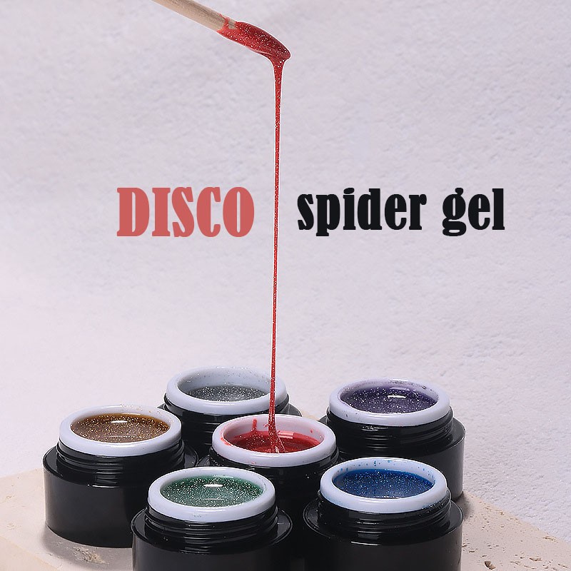 Glitter Gel Liner Manufacturer - Private Label Reflective Flash Disco Spider UV Gel 6 Color