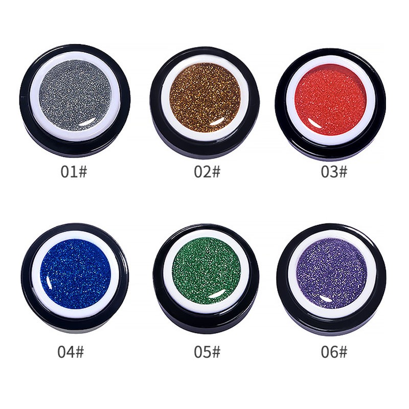 Glitter Gel Liner Manufacturer - Private Label Reflective Flash Disco Spider UV Gel 6 Color