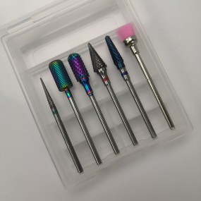 Tungsten Carbide Nail Drill Bits Manufacturer - 6pcs Rainbow Milling Cutter Electric File Set
