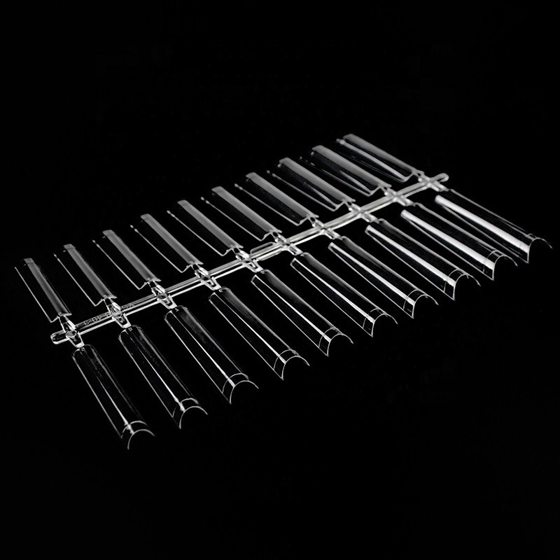 Nail Tips Supplier - 4.45CM Long Flattened French 500Pcs Non C Curve Square Nail Tips