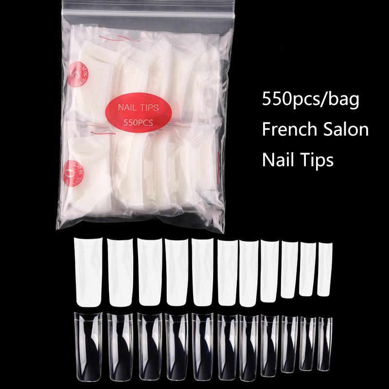 Nail Tips Supplier - Wholesale 500pcs Transparent Tapered French False Nail Tips for Salon