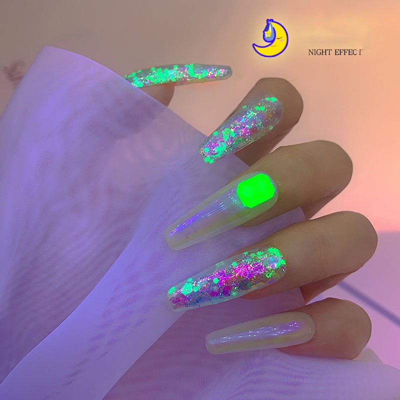 Fluorescent Nail Stickers Factory - New Product Super Shine Butterfly Star Luminous Decals