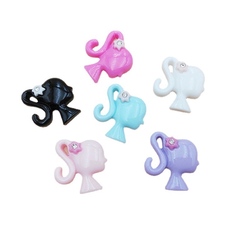 Valentine Nail Charms Supplier - Wholesale Luxury Logo 3D Beauty Girl Head Kawaii Resin