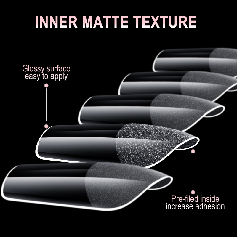 Gel Nail Tips Factory - 600Pcs Half Matte Full Cover Soft Gel PMMA Traceless Coffin Tips