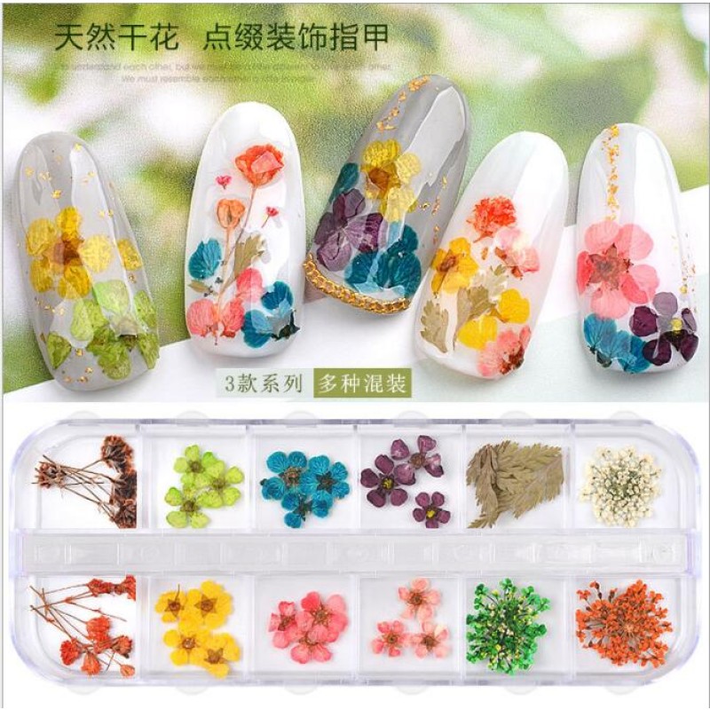 Dry Flower Nail Stickers Factory - Professional Good Quality Natural 3D Dried Flowers Decals