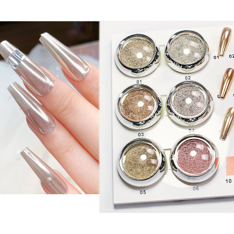 Chrome Nail Powder Supplier - Manicure Salon 0.5g/jar Solid Mirror Polish Powder Finest