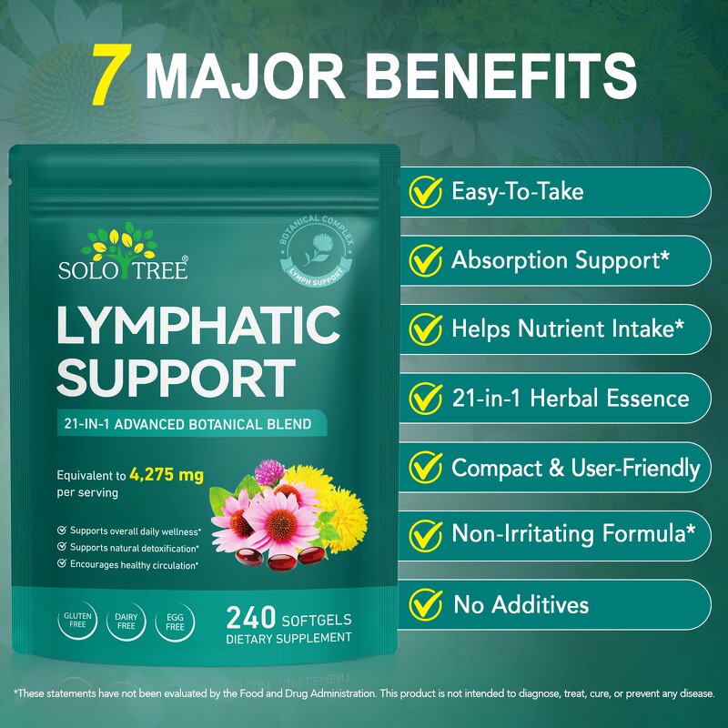 Lymphatic Support Capsules Manufacturer - Private Label Gluten-Free Herbal Formula Softgel Supplement