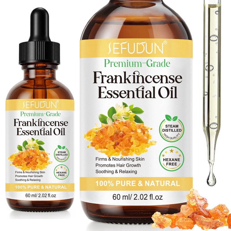 Frankincense Essential Oil Manufacturer - 60ml Pure Natural Organic for Aromatherapy & Skin Care
