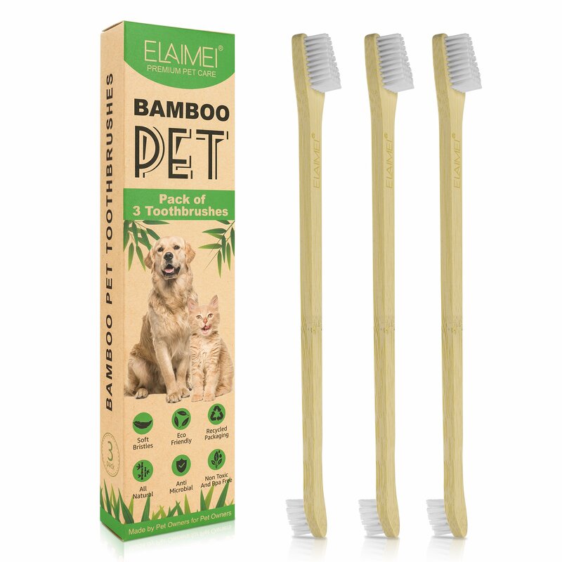 Bamboo Pet Toothbrush Manufacturer - Double-Sided Soft Bristle for Dogs and Cats