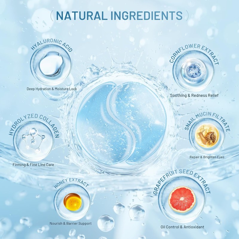 Hyaluronic Acid Eye Mask Factory - 60pcs Blue Patches Dark Circle