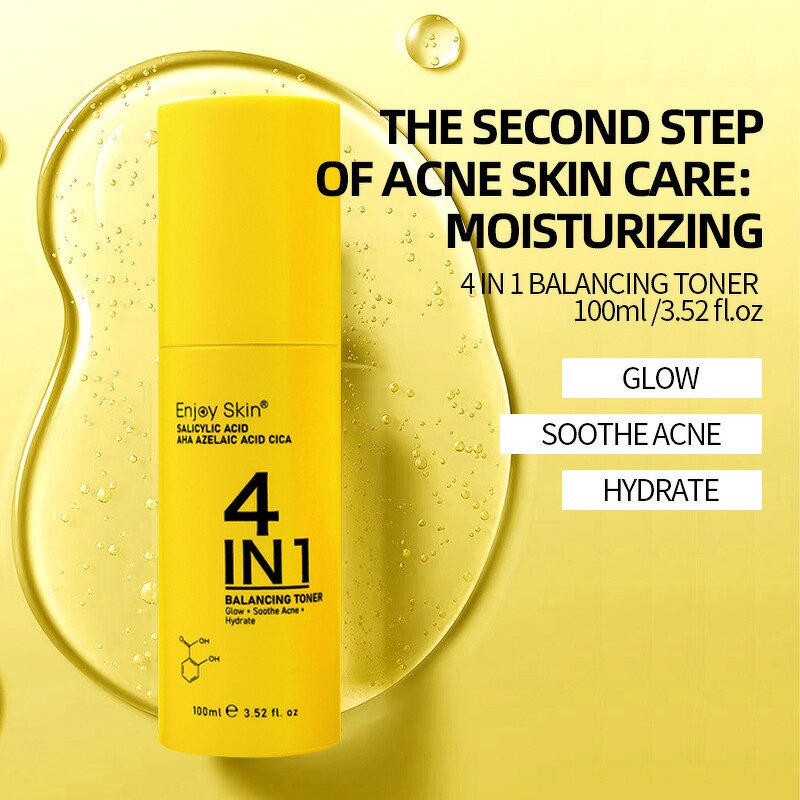 Salicylic Acid Acne Cream Set Manufacturer - 4-in-1 Anti-Acne Facial Cleanser & Toner