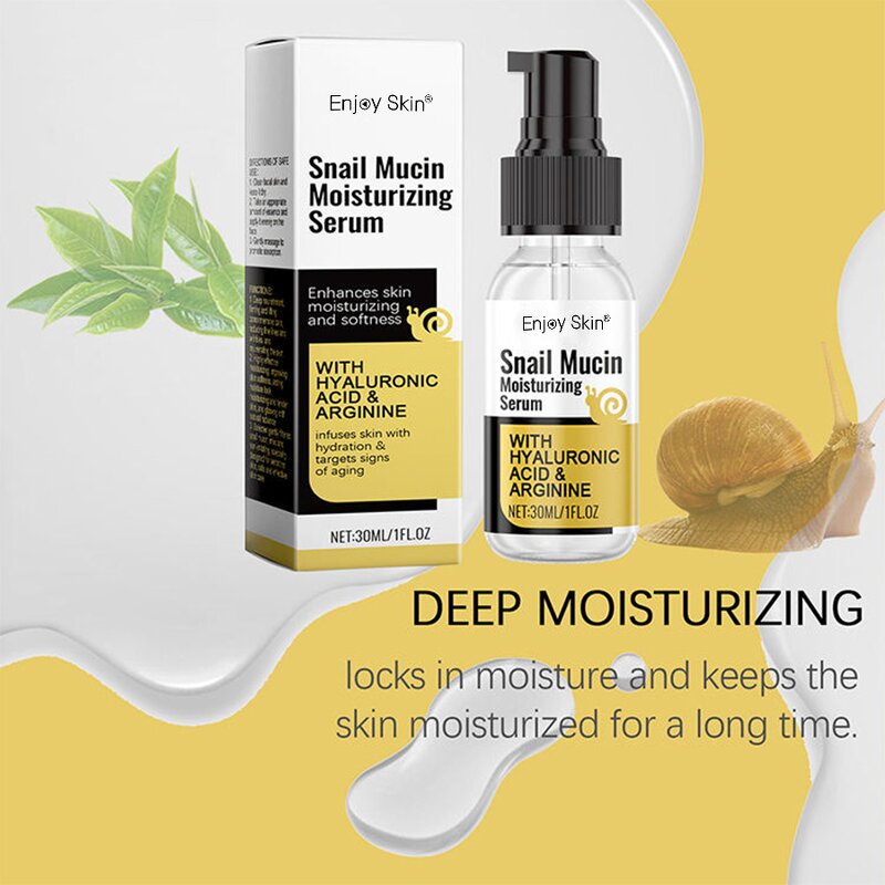 Organic Snail Mucin Serum - 30ml Anti-Wrinkle Moisturizer for Skin Repair