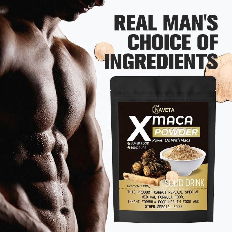 Black Maca Root Extract Powder Manufacturer - Herbal Supplement for Men's Energy, Sweet Bag Box