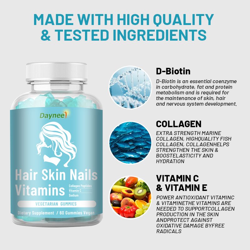 Biotin Collagen Gummies Manufacturer - Vegan Hair Skin Nails Supplement Care Bear