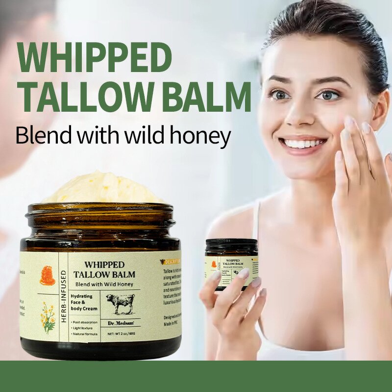 Beef Tallow Moisturizer Manufacturer - Organic Whipped Balm for Skin, Body & Face with Honey