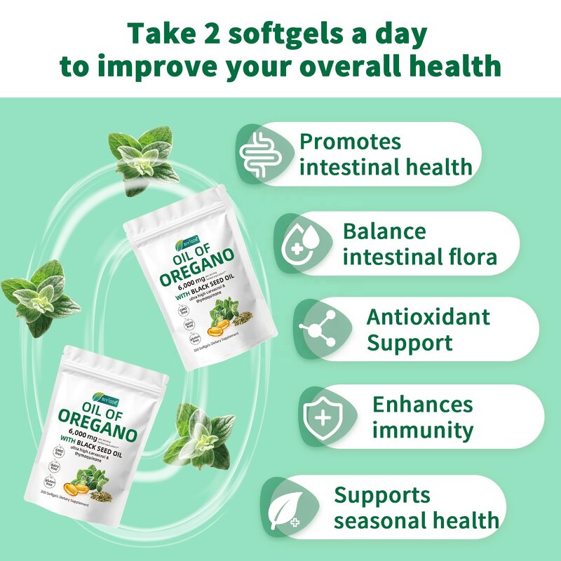 Oil of Oregano Softgels Manufacturer - 2-in-1 Formula with Black Seed Oil for Immune Support